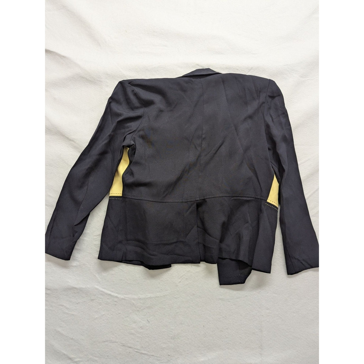 Melissa Harper Womens Blazer Jacket M Navy & Yellow Color Block Professional Att