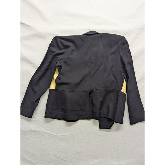 Melissa Harper Womens Blazer Jacket M Navy & Yellow Color Block Professional Att