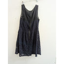 Rewind Womens Navy Sleeveless Lace Dress With Sheer Mesh Detail Size L