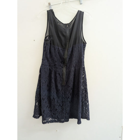 Rewind Womens Navy Sleeveless Lace Dress With Sheer Mesh Detail Size L