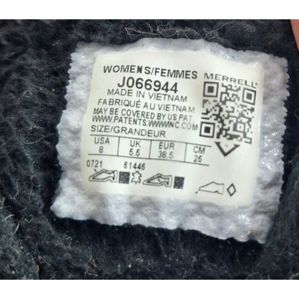 Merrell Womens Waterproof Hiking Boots Black Vibram Soles Size 7