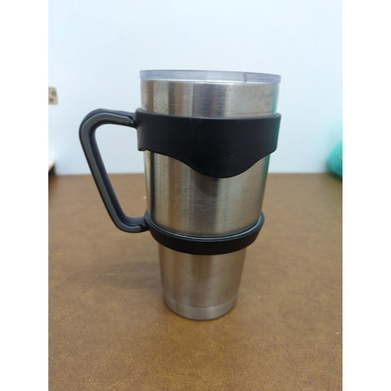 Stainless Steel Travel Mug With Handle & Clear Lid 7-Inch Height Durable & Insulated For Hot Or Cold Drinks