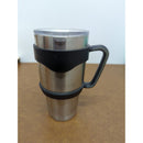 Stainless Steel Travel Mug With Handle & Clear Lid 7-Inch Height Durable & Insulated For Hot Or Cold Drinks