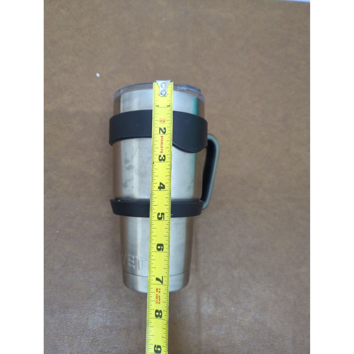 Stainless Steel Travel Mug With Handle & Clear Lid 7-Inch Height Durable & Insulated For Hot Or Cold Drinks