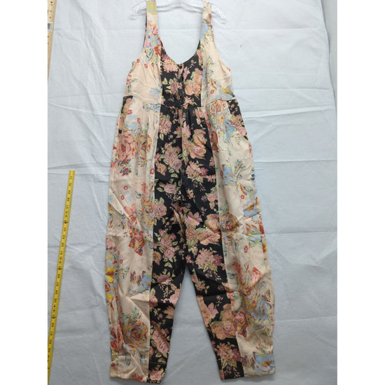 Floral Colorblock Sleeveless Jumpsuit XS Anthropologie Black & Beige New With Tags