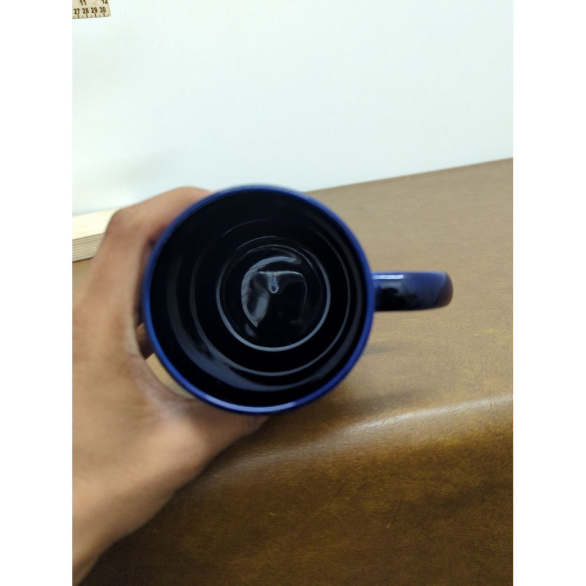 Rocky Mountain National Park Souvenir Ceramic Mug 3.5" Tall Dark Blue With Moose & Mountain Design