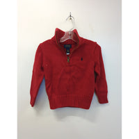 Ralph Lauren Boys Red Half-Zip Cotton Sweater Size 4