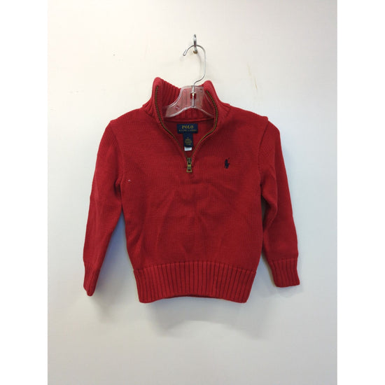 Ralph Lauren Boys Red Half-Zip Cotton Sweater Size 4