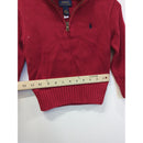Ralph Lauren Boys Red Half-Zip Cotton Sweater Size 4