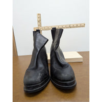 Sorel Black Leather Ankle Boots With Block Heel & Elastic Side Panels