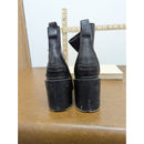 Sorel Black Leather Ankle Boots With Block Heel & Elastic Side Panels