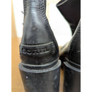 Sorel Black Leather Ankle Boots With Block Heel & Elastic Side Panels