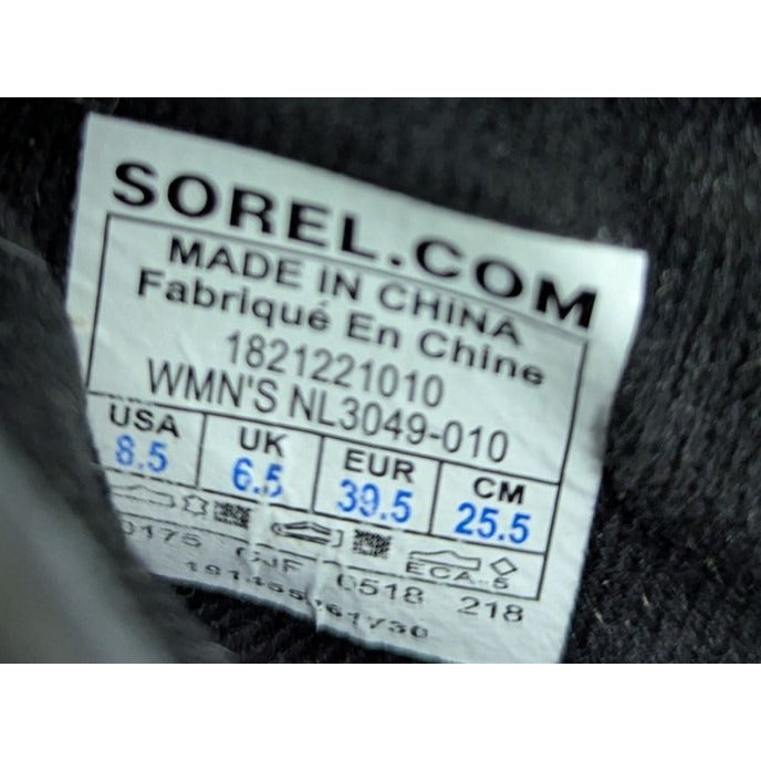 Sorel Black Leather Ankle Boots With Block Heel & Elastic Side Panels