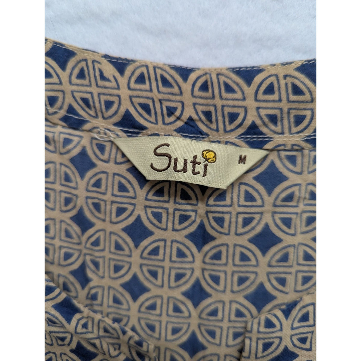 Suti M Women’s Geometric Print Top Short Sleeves Casual Blouse