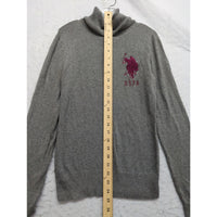 U.S. Polo Assn. Gray Turtleneck Sweater Embroidered Logo Small 80% Cotton Blend Long Sleeve Womens Casual Wear