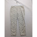 Black & White Star Print Cotton Blend Straight-Leg Pants Size 14