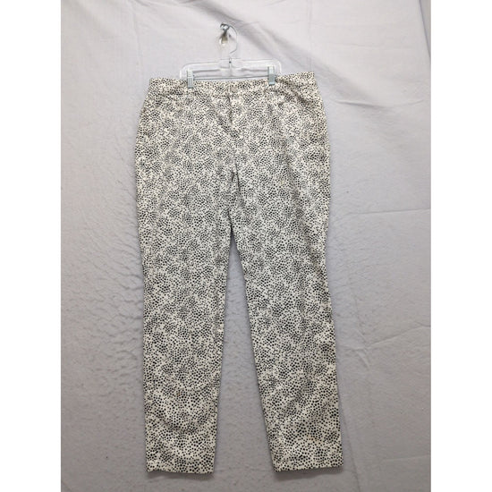 Black & White Star Print Cotton Blend Straight-Leg Pants Size 14
