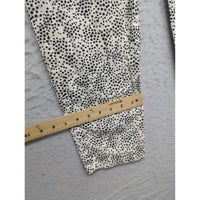 Black & White Star Print Cotton Blend Straight-Leg Pants Size 14