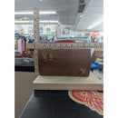Vintage Wooden Owl Handbag With Red Acrylic Handle & Brass Clasp