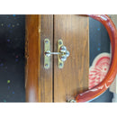Vintage Wooden Owl Handbag With Red Acrylic Handle & Brass Clasp