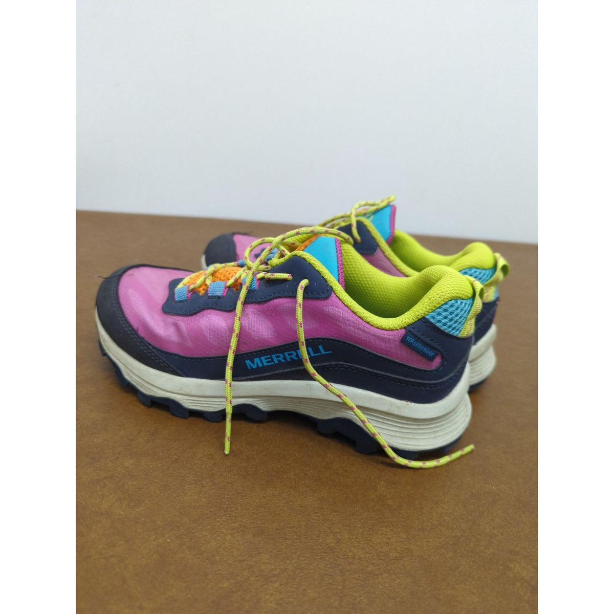 Merrell Kids Waterproof Multicolor Trail Shoes Size 3M Pink Yellow Blue