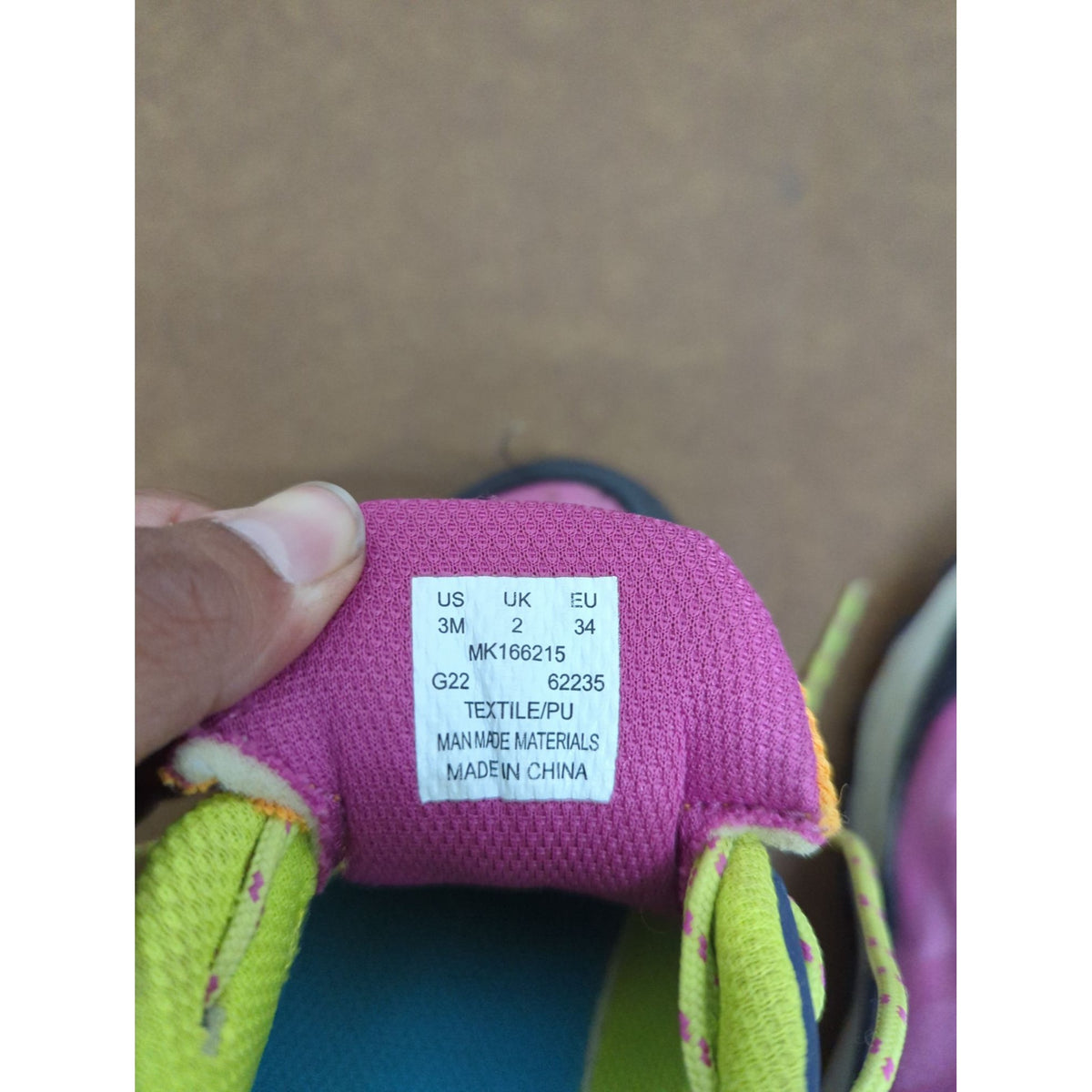 Merrell Kids Waterproof Multicolor Trail Shoes Size 3M Pink Yellow Blue