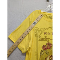 Disney Lady & The Tramp Yellow Graphic Tee Shirt Large 60% Cotton 40% Polyester