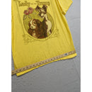 Disney Lady & The Tramp Yellow Graphic Tee Shirt Large 60% Cotton 40% Polyester