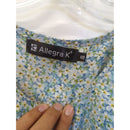 Allegra K Womens Sleeveless Floral Midi Dress With Drawstring Waist Blue & Yellow Size S