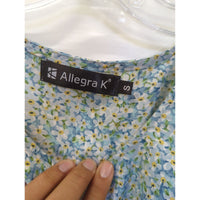 Allegra K Womens Sleeveless Floral Midi Dress With Drawstring Waist Blue & Yellow Size S