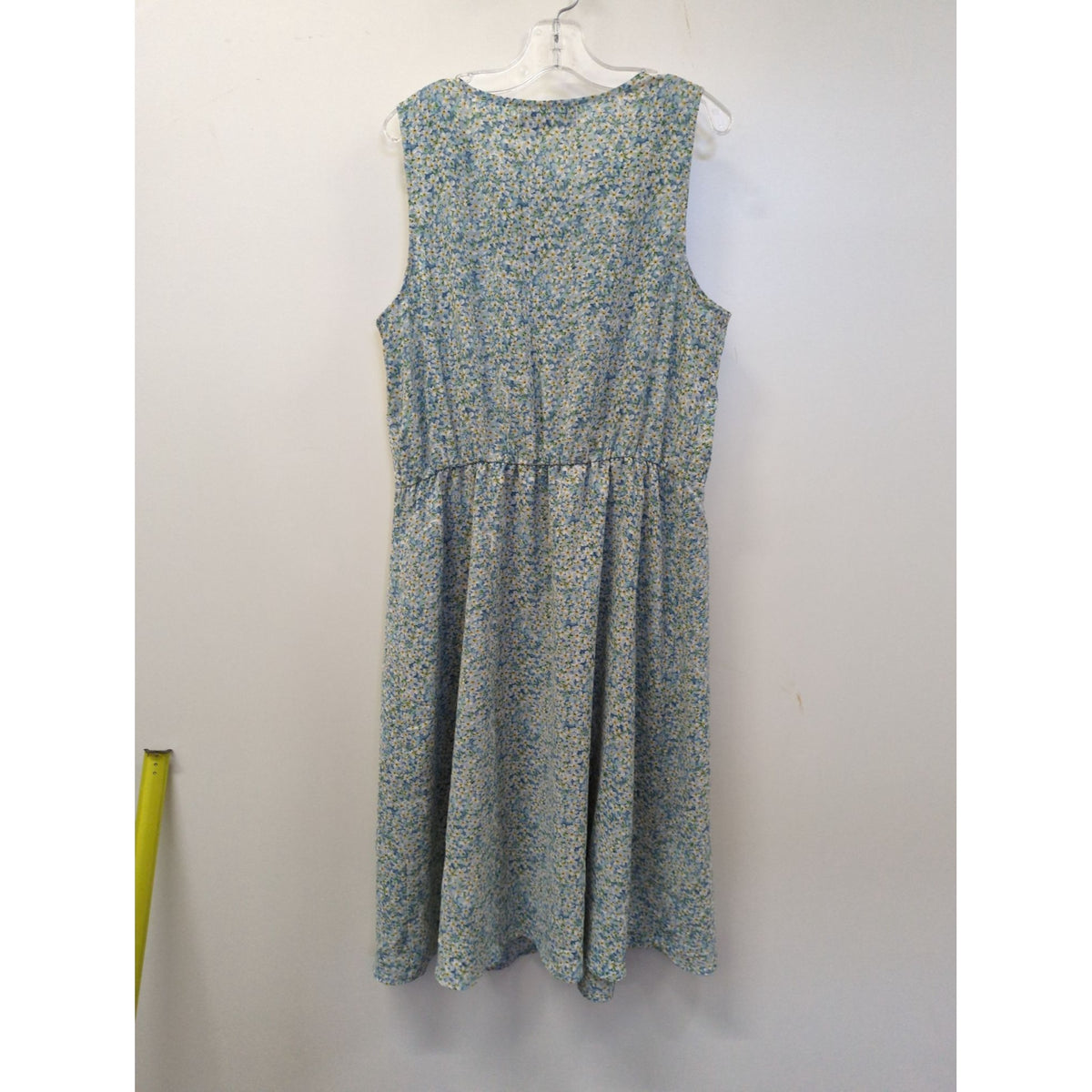 Allegra K Womens Sleeveless Floral Midi Dress With Drawstring Waist Blue & Yellow Size S