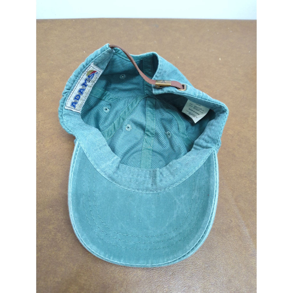 Adams Green Adjustable Baseball Cap With Embroidered Cat Astronaut Patch