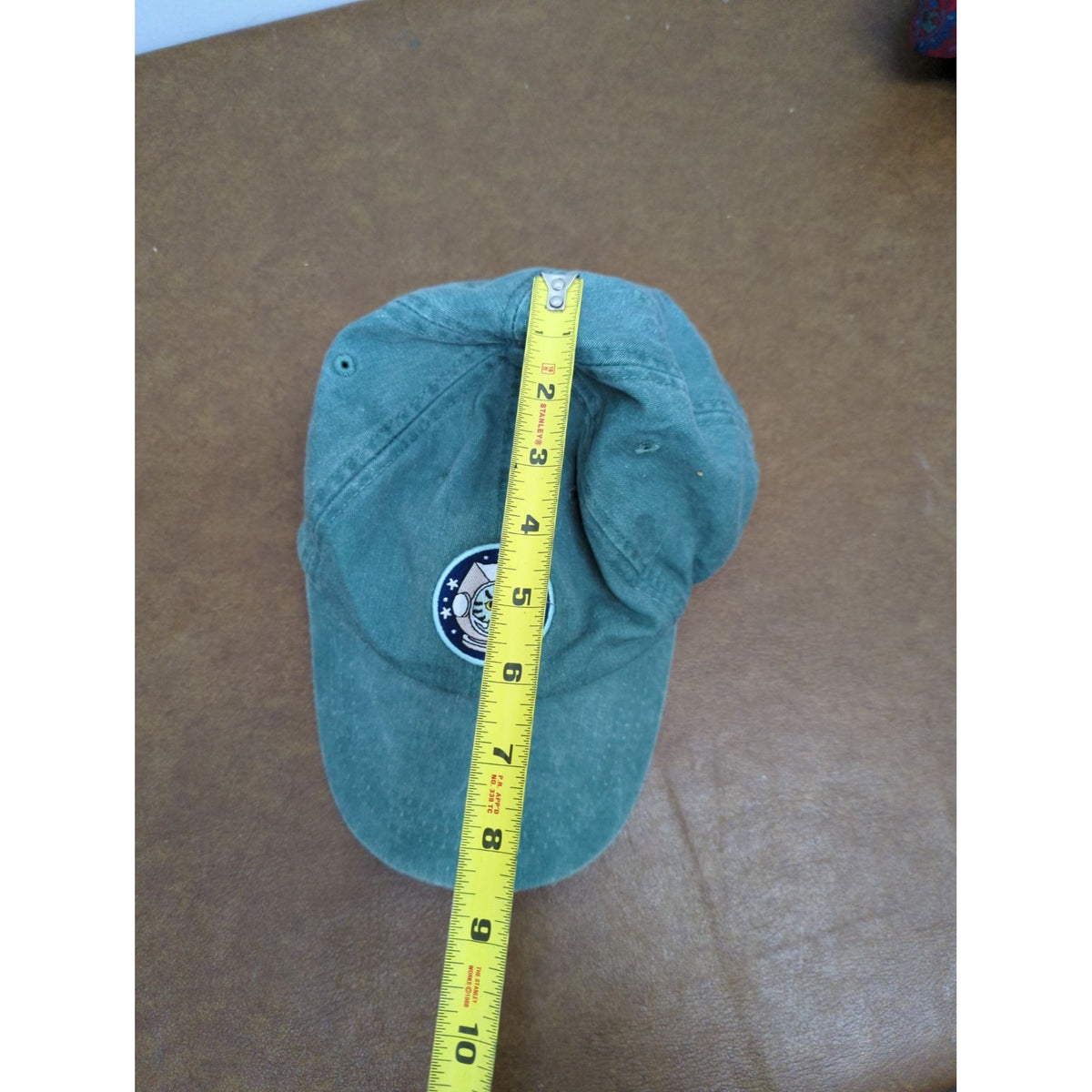 Adams Green Adjustable Baseball Cap With Embroidered Cat Astronaut Patch