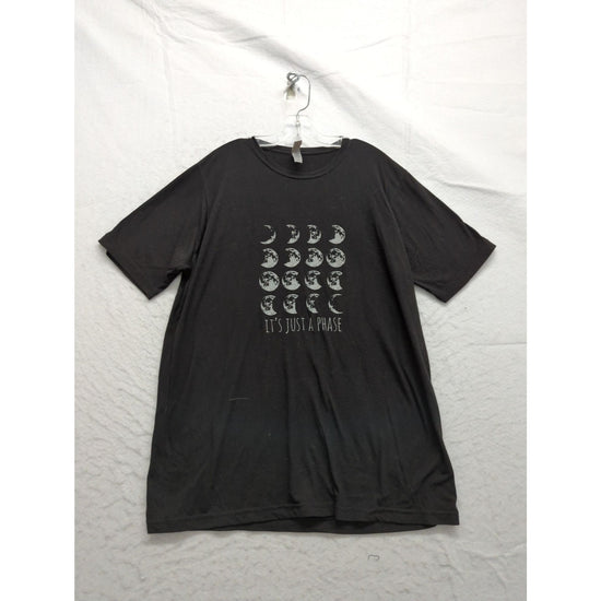 Its Just A Phase Moon Graphic Black T-Shirt Large Next Level Apparel