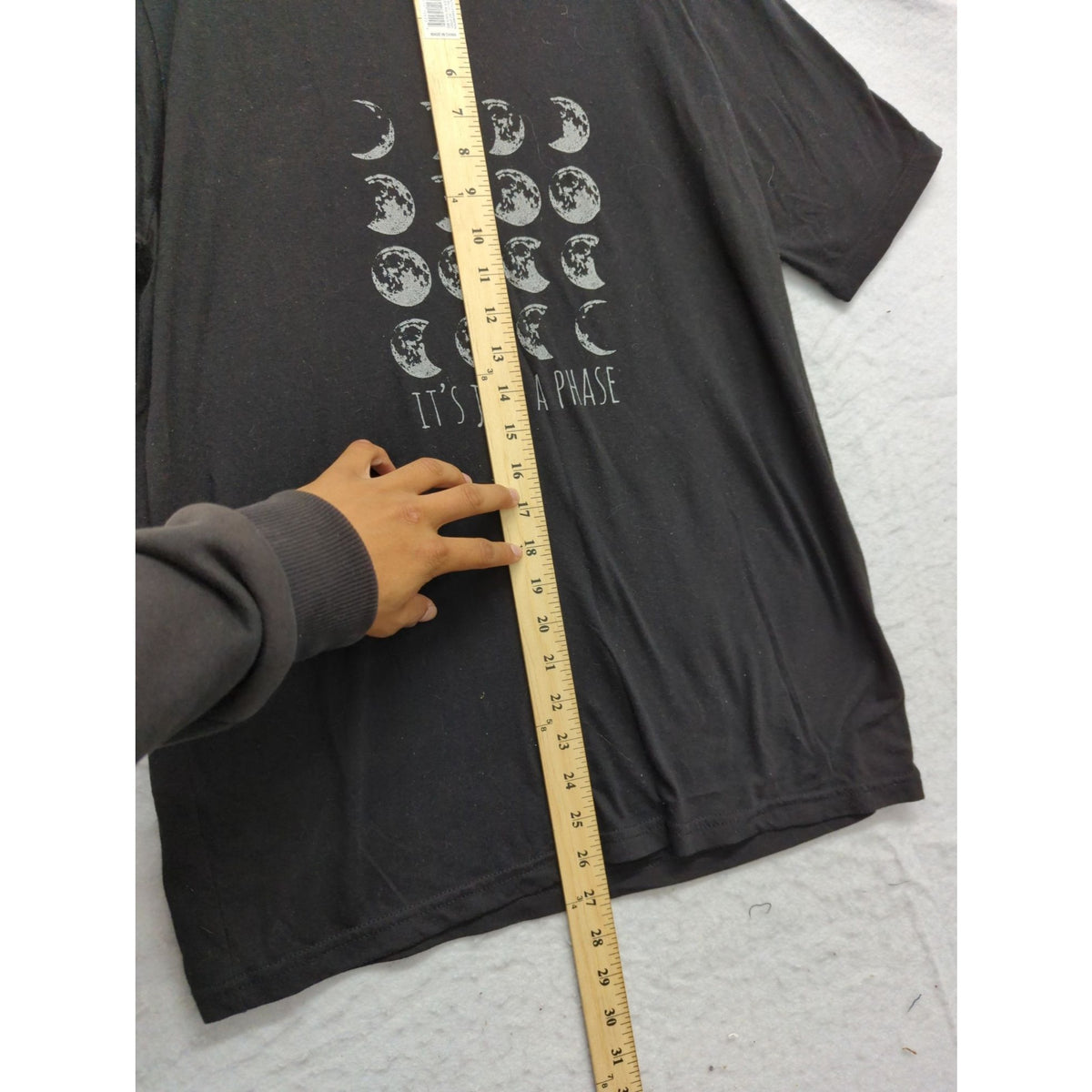 Its Just A Phase Moon Graphic Black T-Shirt Large Next Level Apparel