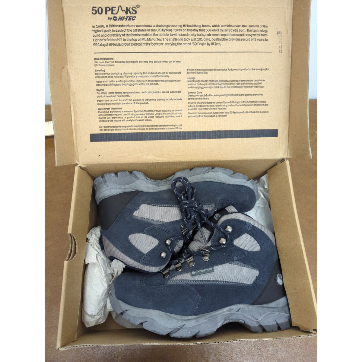 Hi-Tec Womens Kruger Peak Waterproof Hiking Boots Navy/Grey Size 6 Lightweight & Durable With EVA Sockliner & MDT Outsole.