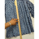 Suzanne Betro Blue Floral Lace Ruffle Sleeve Tunic Blouse Small