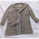 Talbots Womens Black & White Houndstooth Open Cardigan Sweater Pure Merino Wool