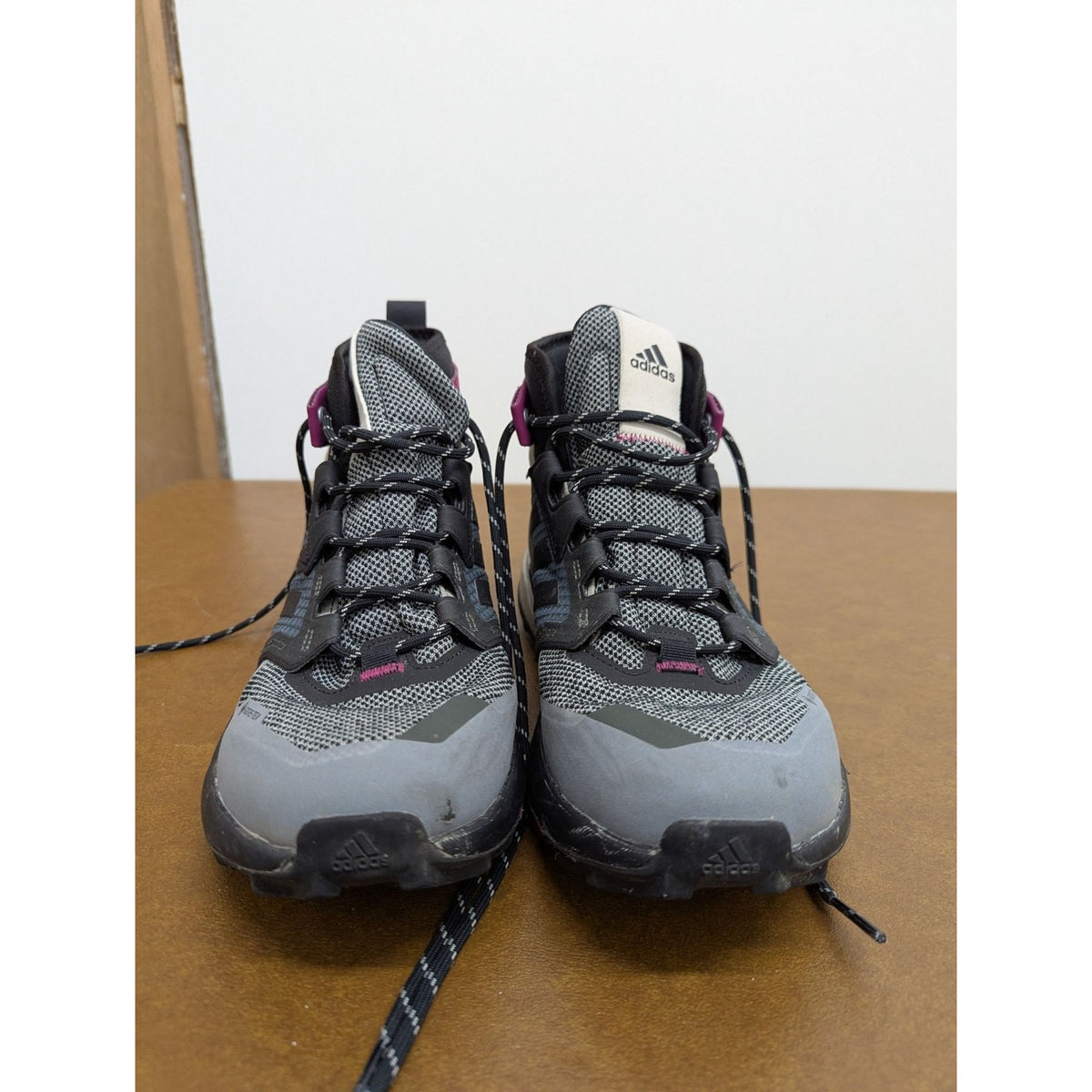Adidas Terrex Mid Hiking Boots Gray Purple Technical Trail Footwear