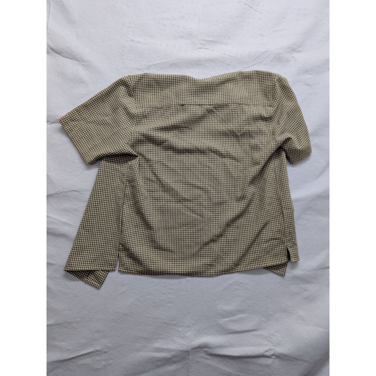 Natural Issue Gingham Check Short Sleeve Button Up Shirt M/M Minimalist Design