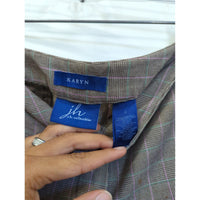 J.H. Collectibles Womens Plaid Dress Pants Size 8 Brown & Purple Polyester Blend Flat Front Side Pockets