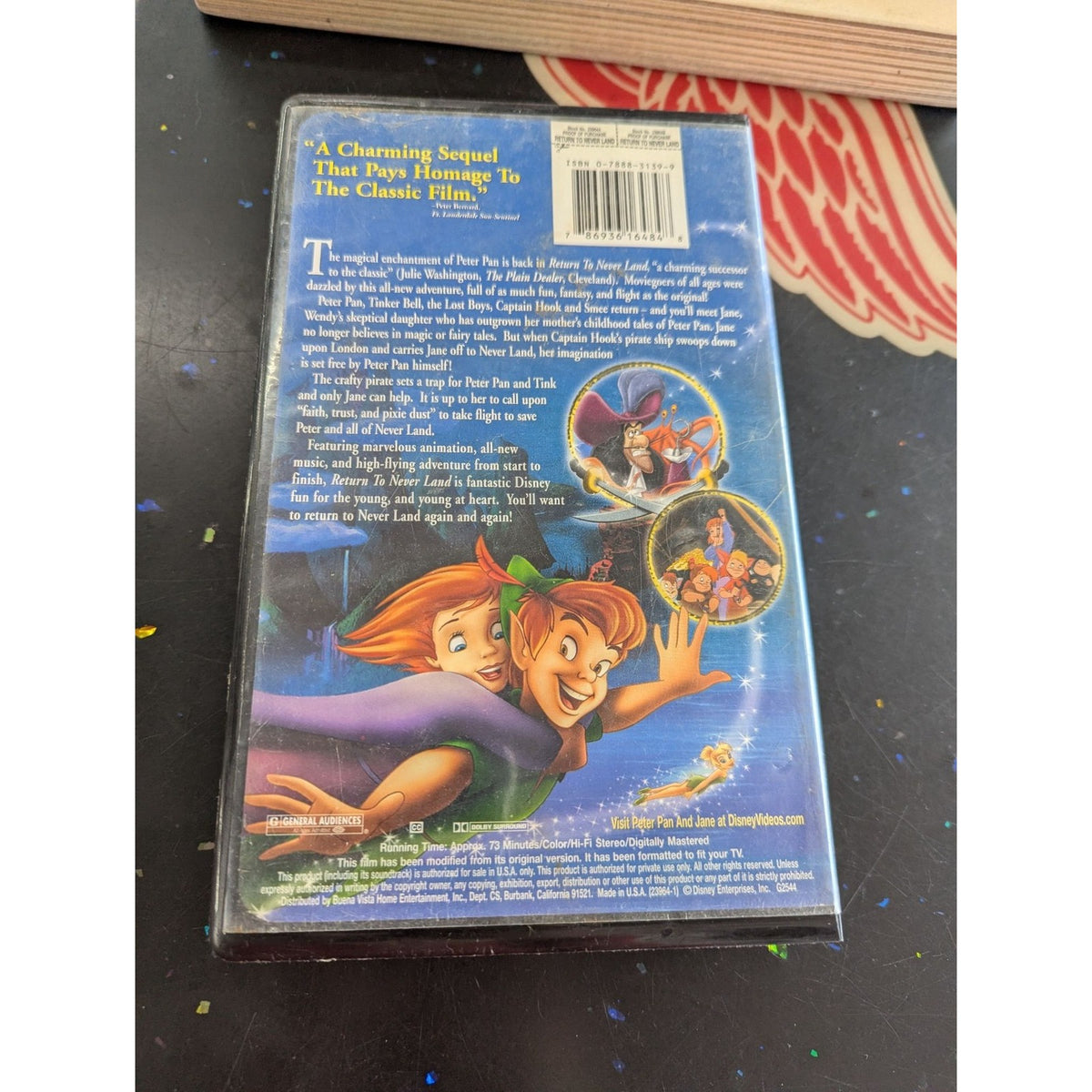 Peter Pan Return To Never Land VHS Walt Disney Hollywood Video Rental Edition