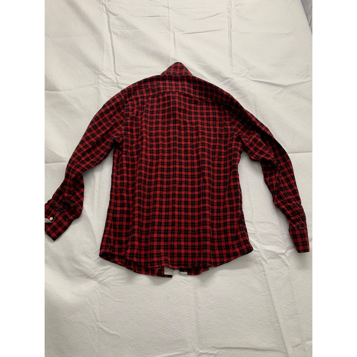 Arbor Brewing Company Red & Black Plaid Flannel Shirt Long Sleeve Button-Up Size