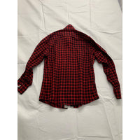 Arbor Brewing Company Red & Black Plaid Flannel Shirt Long Sleeve Button-Up Size