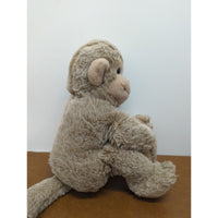 Vintage Pillow Pets Monkey Stuffed Animal Toy 16" Sitting Tan Beige Soft Cuddly
