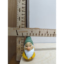 Vintage Miniature Garden Gnome Figurine In Yellow Coat & Green Hat 3 Inches Tall