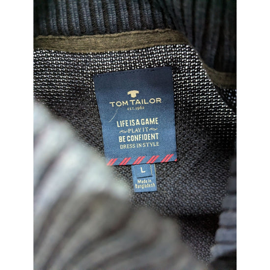 Tom Tailor Mens Blue Wool Blend Sweater Size L Made In Bangladesh
