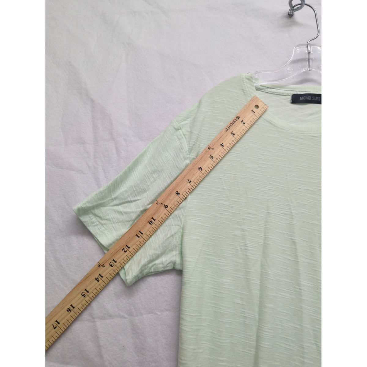 Michael Stars M Crew Slub Tee Sea Mist Lightweight Casual T-Shirt New With Tags