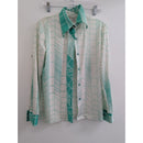 Vintage Brownstone Studio Womens Button-Up Geometric Print Shirt Size 12 Polyest
