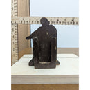 Vintage Football Player Bookend Figurine 6.5" Hand-Painted Resin Brown & Yellow